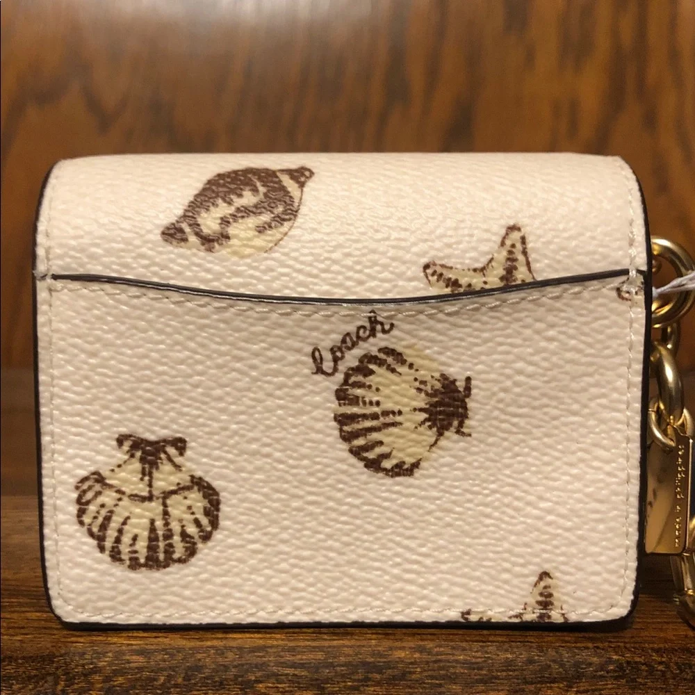 NWT-Coach-Mini Klare-Bag Charm/Keychain-Seashell 🐚 Print-Creamy White/Brown-$75 - Picture 6 of 13